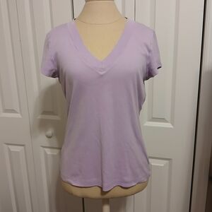 Ladies Tommy Bahama V-Neck Short Sleeve T-shirt Lavender Purple Medium